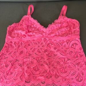 Pink lace tank top